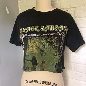 Faded Worn Vintage Crop Band Tee